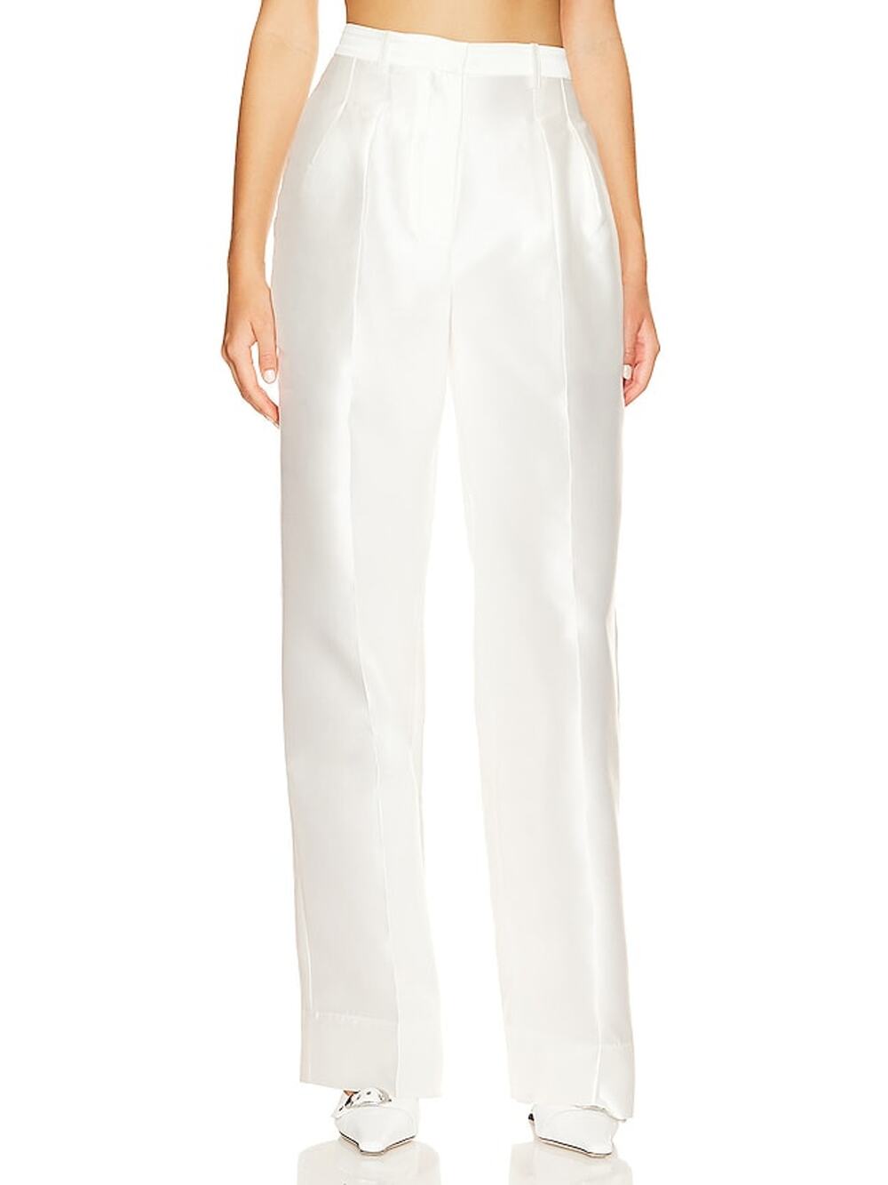 Ronny Kobo Tailored Ivory Carrine Pants Size M